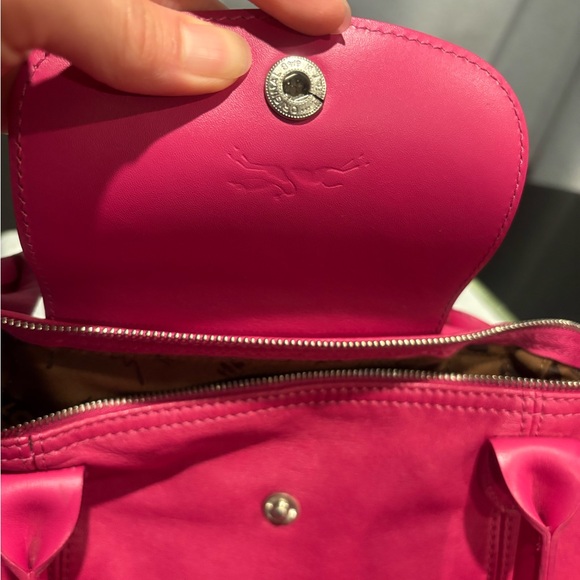 Authentic Longchamp Le Pliage Cuir Leather Zip Tote medium Shoulder Bag - Picture 12 of 16